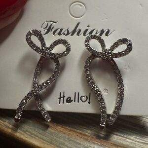 Bow Rhinestone Earrings